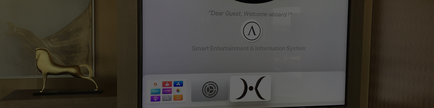 Intelligent signage system display on superyacht